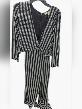 Michael Kors Chain Print Jumpsuit Fauz Wrap , Size 4